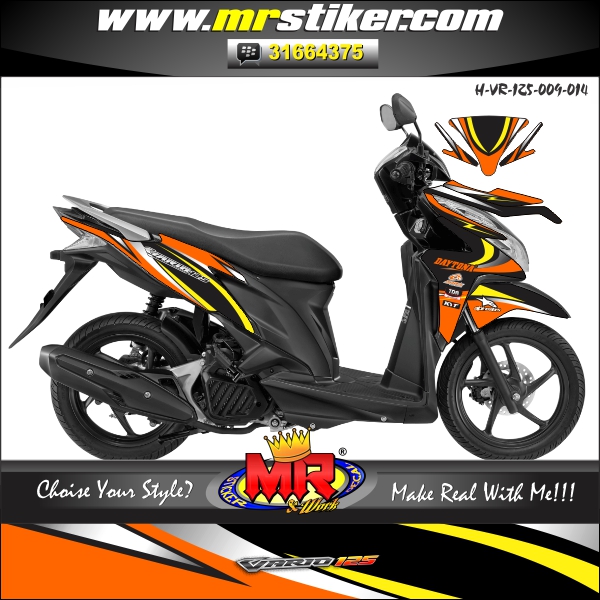 Stiker Vario Orange. Vario 125 Simple Orange - stiker motor premium