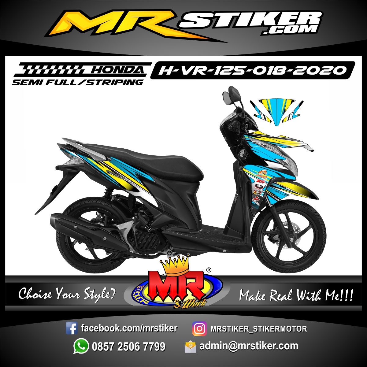 Vario Cw Airbrush. Stiker motor decal Honda Vario 125 Race Grafis Airbrush Racing - stiker motor premium