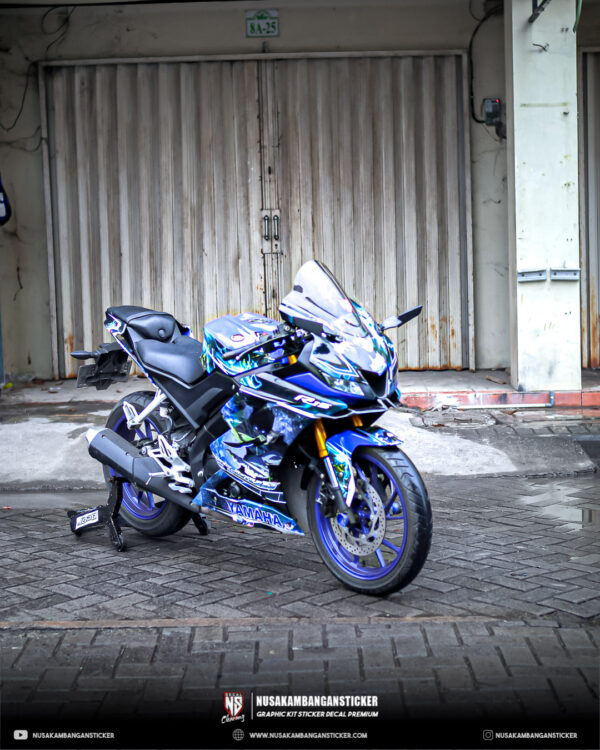 Vario 2017 Xanh đen. Desain Stiker Motor Yamaha R15 V3 Biru Hitam Fullbody – Nusakambangan Sticker