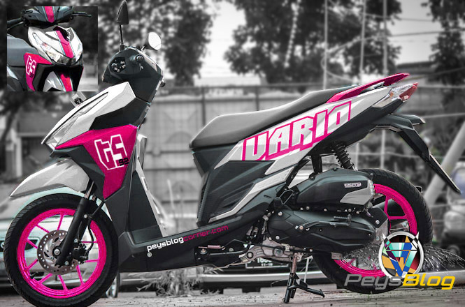 Vario Modif Putih Pink. VARIO PUTIH MODIF PINK