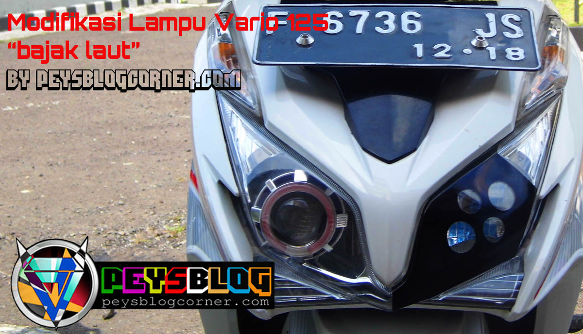 Modifikasi Cutting Vario 125 Putih. Modifikasi Lampu Vario 125 cutting sticker dan projie