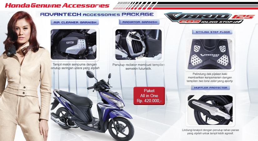 Harga Aksesoris Vario 125 Lama. 4 Daftar Harga Aksesoris Ori Honda Vario Techno 125 Lama