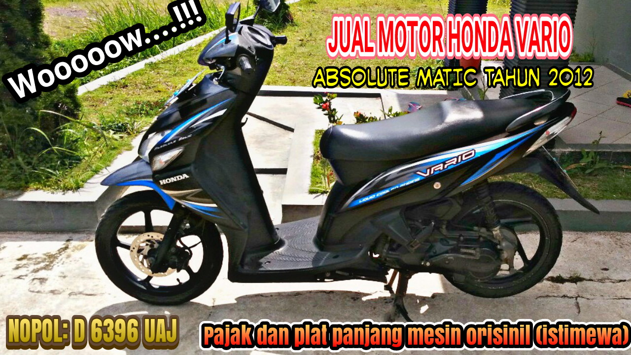 Vario Absolute Tahun 2012. Jual motor Honda Vario Absolute Matic tahun 2012 Warna Hitam Silver