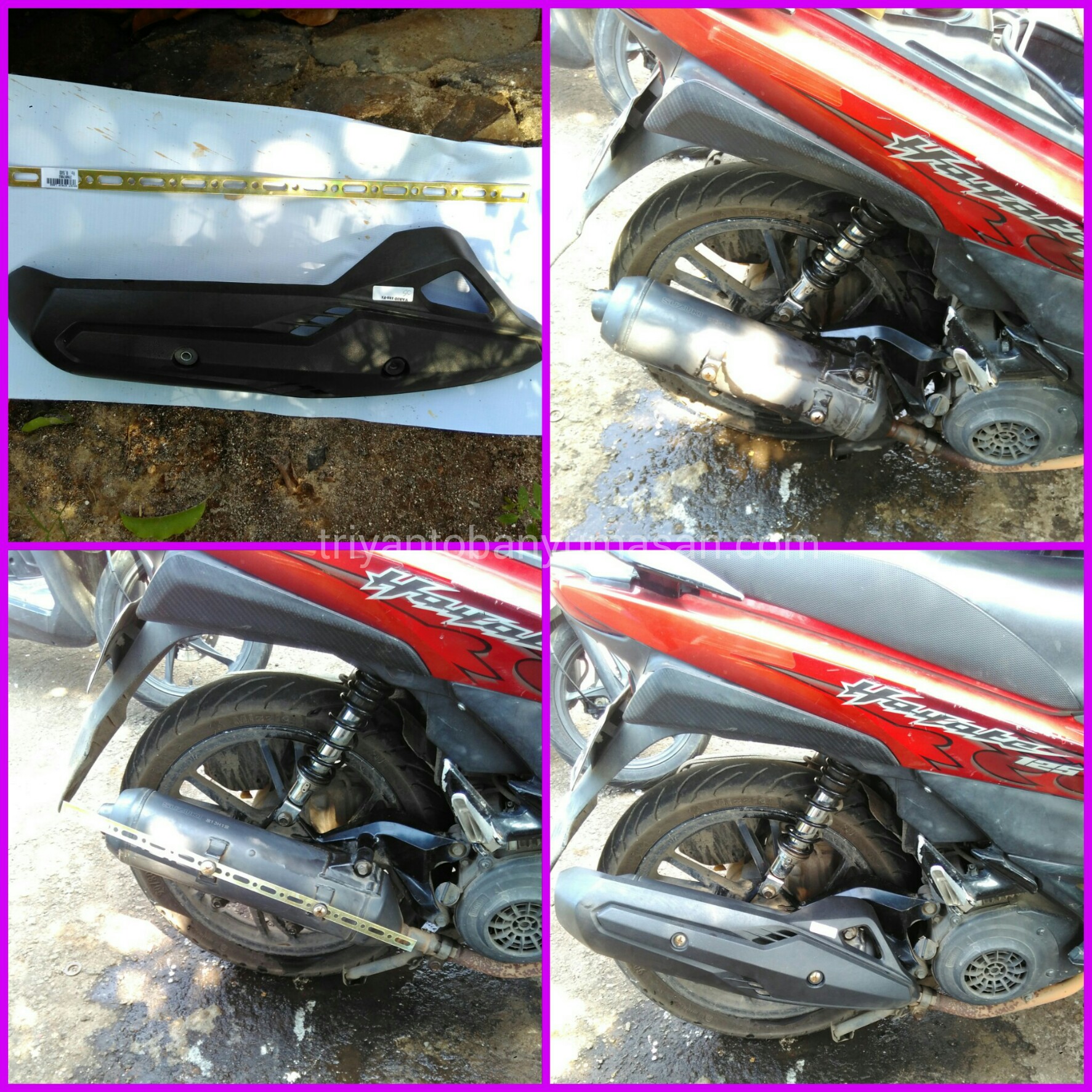 Baut Cover Knalpot Vario 125. Pasang Cover Knalpot Honda Vario 125fi di Suzuki Hayate