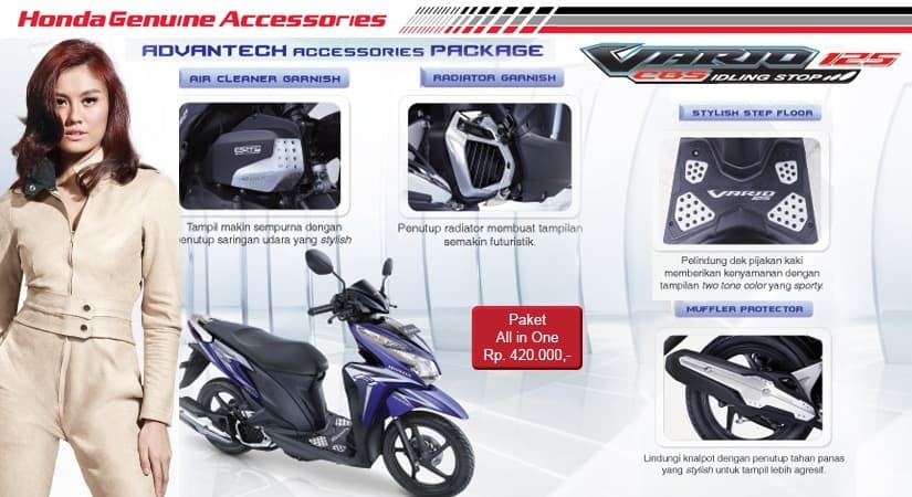 Harga Mika Lampu Depan Vario Cbs. Aksesoris Resmi Honda Vario Techno 125