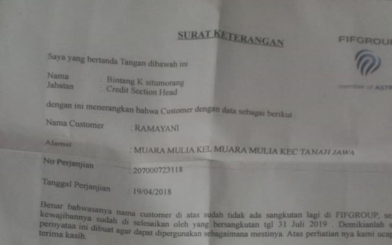 Kredit Vario 125 Siantar. Tidak Pernah Kredit, FIF Grup Nyatakan Sebagai Customer Nunggak