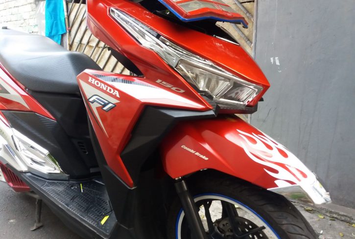 Jual Honda Vario Techno 2015. Honda Vario Techno 150 LED Tahun 2015 warna merah