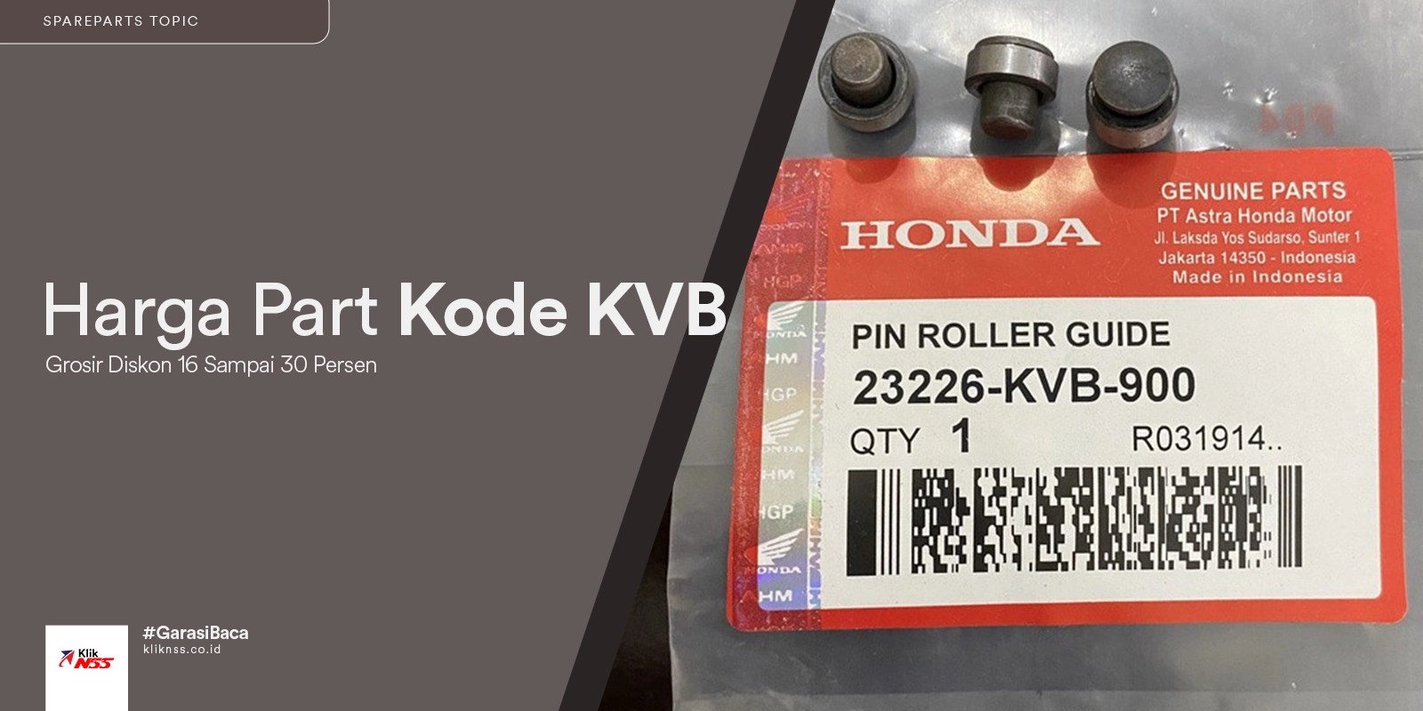 Kode Sparepart Honda Vario 110. Harga Part AHM Kode KVB, Grosir Diskon 16 Sampai 30 Persen